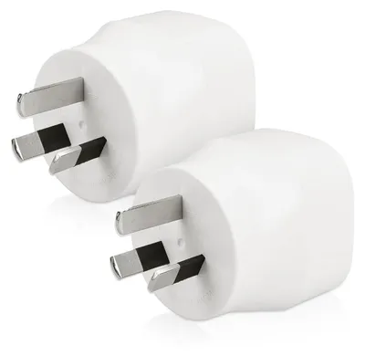 Produktbild von 2x Reiseadapter Australien Typ-I - Schuko Reise Adapter zu Typ I Steckdose in z. B. Australien Neuseeland China - Stromadapter Urlaub weiß kwmobile