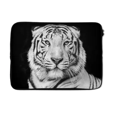 Produktbild von MuchoWow® Laptop Hülle 14 ZollTiger - Schwarz - Weiß - Porträt - Tiere Laptoptasche - Laptoptasche - Stoßsicher - Schutzhaube