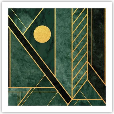 Produktbild von Poster - Poster ohne Rahmen - Grün Stück geometrisch - 60x60 cm - Wand Bild - Wanddeko - Wandbilder - Kunstposter - Wandposter - Bilder - Kunstdruck - Wanddekoration - Wandbild - P2XAC60x60-4797