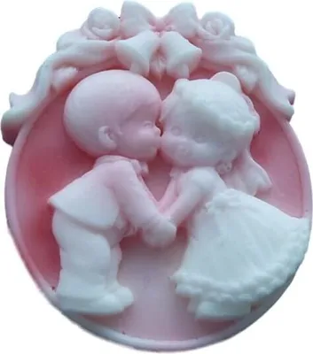 Produktbild von Gießseife HOCHZEIT Brautpaar Gastgeschenk weiß - rosa