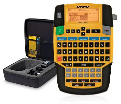 Productafbeelding van DYMO RHINO 4200 set, QWERTY-toetsenbord, zwart, blauw, geel