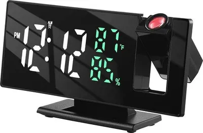 Produktbild von Famanu Projektionswecker mit Zeitprojektion, Temperatur- und Luftfeuchtigkeitsanzeige - Flexibel einstellbar