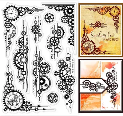 Imagen del producto de Sellos transparentes para tarjetas: sellos de silicona decorativos para álbumes de recortes y manualidades