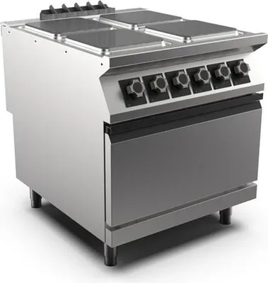 Immagine prodotto di Piano cottura Mareno M1-900 con 4 piastre quadrate e forno elettrico GN 2/1, 80 cm