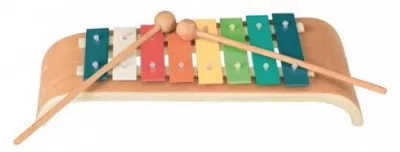 Produktbild von Gebogenes Xylophon aus Holz mit 8 Tönen – Musikinstrument für Kinder