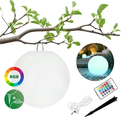 Obrázok produktu pre Záhradná solárna LED guľová lampa 30 cm, RGB+3000K