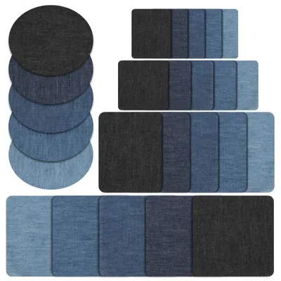 Aufbügelbare Denim-Patches, 25 Stück, Jeans-Reparaturset