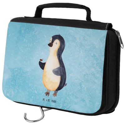 Produktbild von Mr. & Mrs. Panda Kulturbeutel Pinguin Marienkäfer - Eisblau - Geschenk, Necessaire, Liebe, Kosmetikbeutel, kosmetiktäschchen, Aufmerksam, Wunder, Schminktasche, Kleine