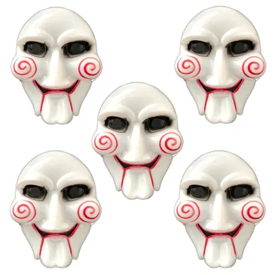 Produktbild von 5er Set Jigsaw Maske | Jig Saw Fasching Karneval Filmmaske | Halloween Chucky Horror Gesichtsmaske