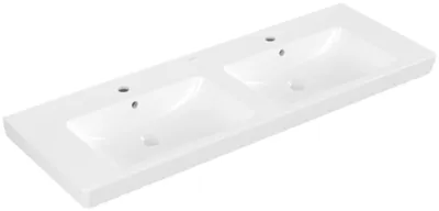 Immagine prodotto di Villeroy & Boch Subway 2.0 lavabo double armoire, avec trop-plein, 2 trous pour robinet, 1300x470mm, 7175D0R1, 7175D0R1