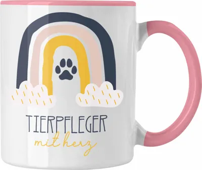 Produktbild von Trendation - Tierpfleger Tasse Geschenk Danke Kaffeetassse Geschenkidee für Tierpfleger Zoo mit Herz Spruch (Rosa)