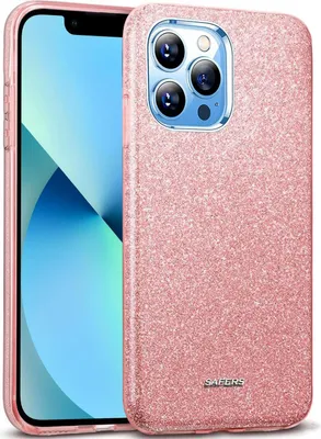 Produktbild von Conie Glitzer Schutzhülle für iPhone 13 Pro Hybrid Silikon Hard Case TPU Cover Hülle in Rosa