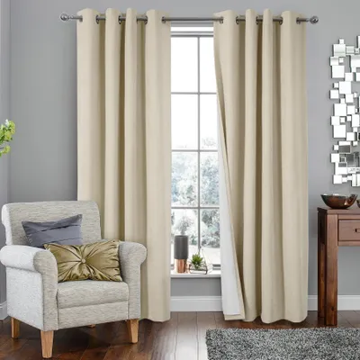 Verdunkelungsvorhang beige 2er-Set 140x260 cm