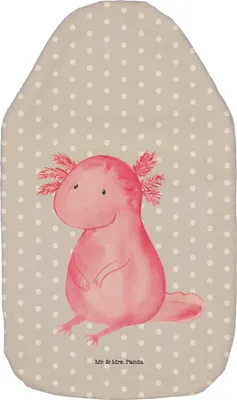 Produktbild von Mr. & Mrs. Panda Wärmflasche Axolotl Niedlich - Grau Pastell - Geschenk, naturkautschuk, Wärmflaschen, mit Bezug, Axolot, Wärmekissen, Fröhlich, Liebe, Bettflasche