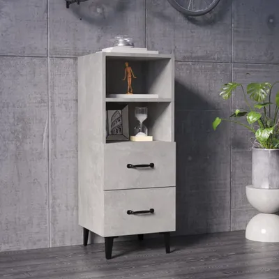 Produktbild von vidaXL Sideboard Betongrau 34,5x34x90 cm Holzwerkstoff