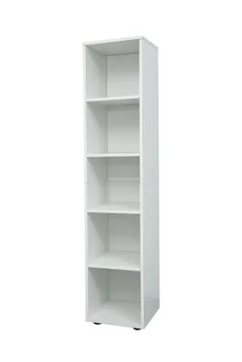 Produktbild von VDD Weißer Badezimmerschrank - 5 offene Fächer - Säulenschrank für Bad/Badezimmer/Flur - 150x32x30cm - Weiß