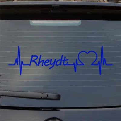 Produktbild von Heckscheibenaufkleber Rheydt Herzschlag Puls Stadt Liebe 55x15 cm Dunkelblau Auto Aufkleber Sticker