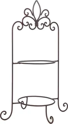Zdjęcie produktu dla Clayre & Eef Etagere na 2 talerze 38x30x57 cm Brązowe żelazo