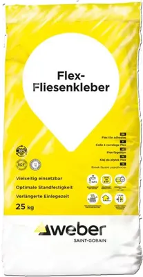 Produktbild von AKTION - weber FlexFliesenkleber OBJEKT Dünn- und Mittelbettmörtel 25 kg MHD: 08/2025