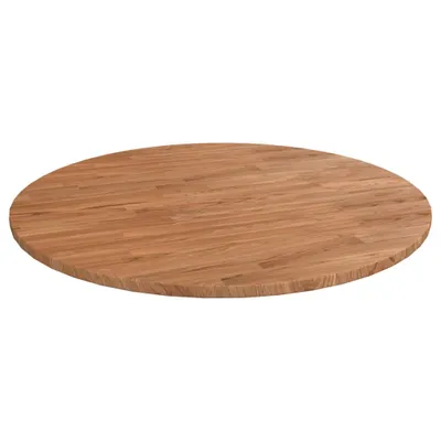 Image de The Living Store Plateau de table rond brun clair Ø70x1,5 cm Chêne traité