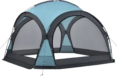 Produktbild von Kupolový stan Grästorp Event Tent s LED párty stanom vrátane osvetlenia so solárnym panelom Marquee vodotesný 3,45 x 3,45 x 2,47 m Svetlo modrá
