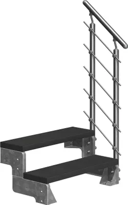 Produktbild von Dolle Außentreppe Gardentop 36-44cm Geschosshöhe mit Trimax anthrazit 80cm breit mit Prova-Geländer