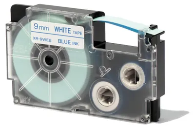 Produktbild von Casio XR-9WEB1, Blau auf weiss, XR, 9 mm, 8 m, 1 Stück(e), Karton mit Aufhänger