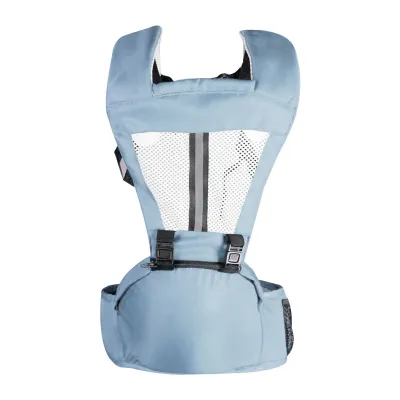 Produktbild von Babytrage mit Hüfthocker, doppelt verwendbar, guter Halt, farbig, multifunktional, für Reisen, Outdoor und Zuhause, Himmelblau