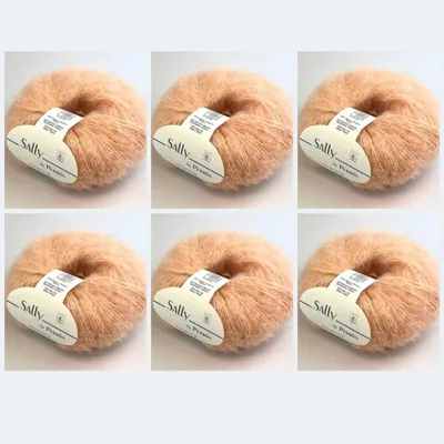 Image de 6 pelotes de laine Sally de Permin – Composition : Hilo Fluffy Alpaca Superfin, coton et Laine (175m/50g) (couleur : flamenco)