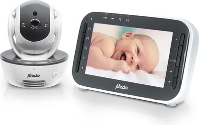 Produktbild von Alecto DVM200M - Babyphone mit Kamera und 4,3"-Farbdisplay, Weiß/Anthrazit