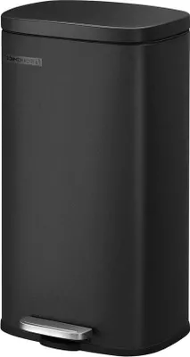Image de Poubelle de cuisine 30 l en acier inoxydable noir
