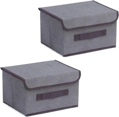 Immagine prodotto di Scatola organizer pieghevole in tessuto (confezione da 2), grigio