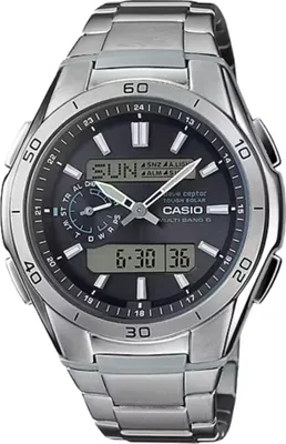 Produktbild von Pánské hodinky Casio se solárním a rádiovým systémem a titanovým náramkem WVA-M650TD-1AER