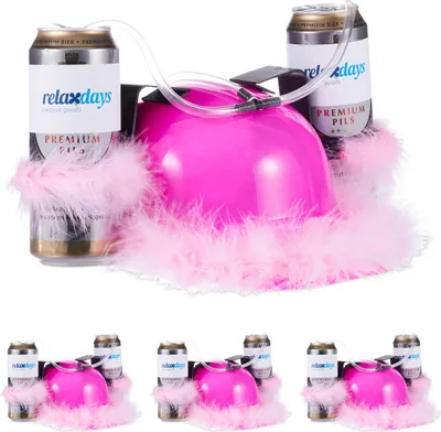 Obrázek produktu pro relaxdays 4 x pivní helma růžová
