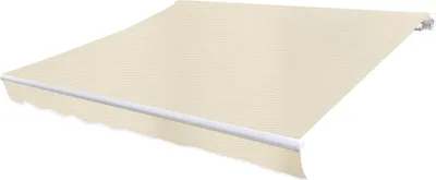 A cream-colored awning fabric is shown against a white background.