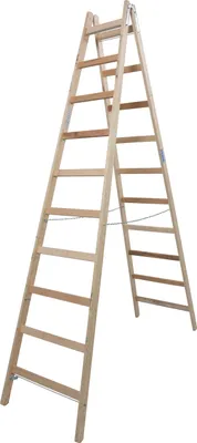 Produktbild von Krause Holz-Sprossen-Doppelleiter 2x10 Arbeitshöhe:ca.4,05m 16,5kg 170125