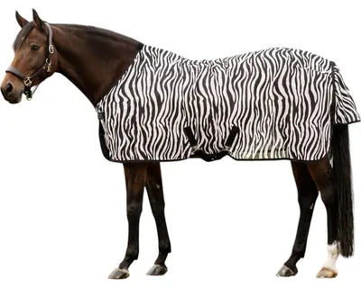 Produktbild von Waldhausen Fliegendecke Zebra mit Kreuzgurten Fliegenschutz Schwarz/Weiß 105 cm