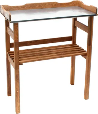 Produktbild von Pflanztisch 80x40x86cm Holz Tisch verzinkte Arbeitsplatte m. Ablagefach
