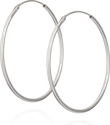 Produktbild von Paar 925 Sterling Silber Creole Ohrringe Ohrschmuck Ohrhänger 40mm 5168