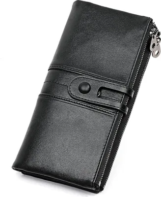 Produktbild von MODFU Damen Geldbörse RFID Blocking große Kapazität Clutch Wallet Halter Organizer Damen Schwarz