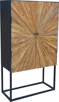 Produktbild von Highboard >Madira< in Schwarz, Mangoholz/Metall - 90x160x40cm (BxHxT)