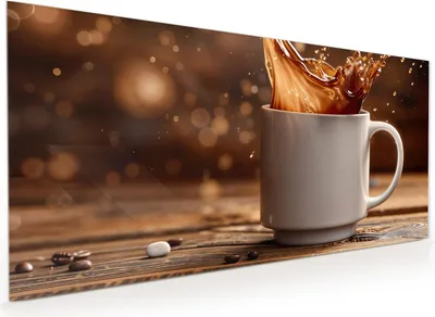 Produktbild von Küchenrückwand Spritzschutz Glas mit Motiv Kaffee Spritzer 40 x 40 cm