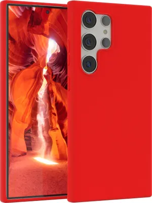 Produktbild von EAZY CASE Silikonhülle für Samsung Galaxy S24 Ultra Silikon Backcover Schutz in Rot