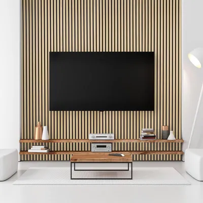 Obrázok produktu pre Akustické panelové dosky, 6 kusov, 130 x 60 cm, vzhľad svetlého dreva