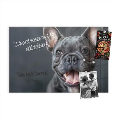 Produktbild von Magnettafel 60x40cm Pinnwand Whiteboard beschreibbar - Lachender Hund