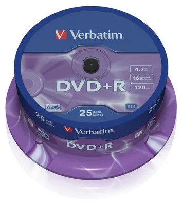 Immagine prodotto di Verbatim DVD+R Matt Silver 4,7 GB 25 pz