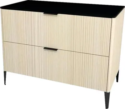 Obrázok produktu pre Kúpeľňová skrinka pod umývadlo Devo Lotos krémovo biela/čierna 100 x 76 x 53 cm LF-SUS2S100x76-F98