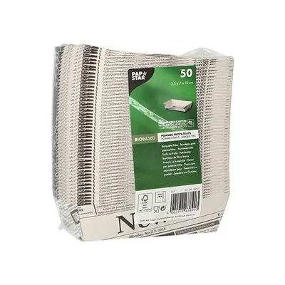 Produktbild von 600 Pommes-Frites-Trays 3,5 cm x 7 cm x 12 cm weiss Newsprint