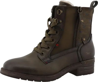 Produktbild von Mustang Damen Stiefelette warmer Schnürboot, Größe:40 EU, Farbe:Grün