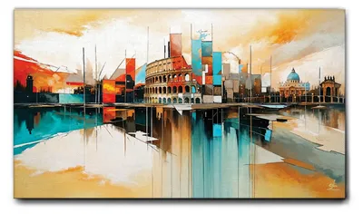 Zdjęcie produktu dla Giallobus - 41 - Rzym - Giallobus - 140D x 80S cm - Obraz - Standaard frame canvas